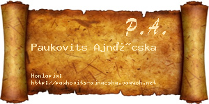 Paukovits Ajnácska névjegykártya